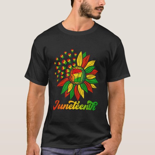 Junenth ブラック アフリカ系アメリカ人 1865年6月 tシャツ (正面)