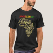 Junenth Afro Words African American Freedom Since Tシャツ (正面)