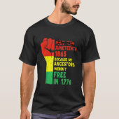 Junenth My Ancestors Free Black African Flag Pride Tシャツ (正面)
