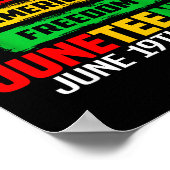 Juneteenth解放記念日 ブラック 6月19日 1865 ポスター (角)