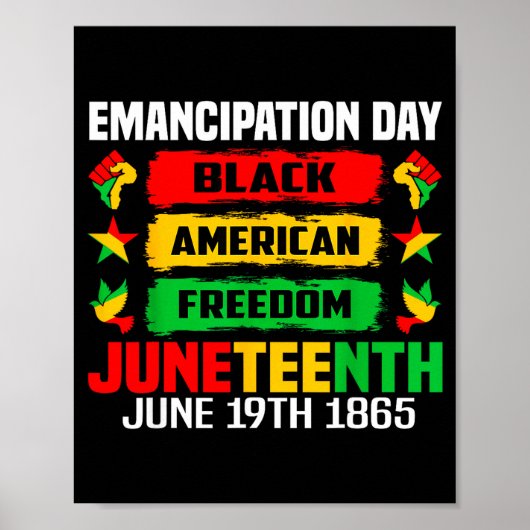 Juneteenth解放記念日 ブラック 6月19日 1865 ポスター (正面)