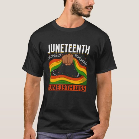 Juneteenth ブラックヒストリー - 6月19日 1865年 tシャツ (正面)