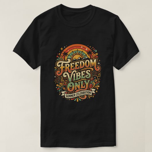 Juneteenth 独立記念日 フリーダム・バイブス・オンリー tシャツ (デザイン正面)