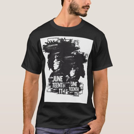 Juneteenth 自由の祝祭デザイン | アフリカ系アメリカ人 tシャツ (正面)
