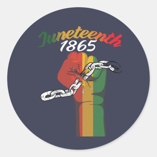 "Juneteenth 1865"  ラウンドシール (正面)