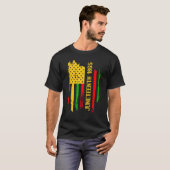 Juneteenth 1865 American Flag Melanin Queen Africa Tシャツ (正面フル)