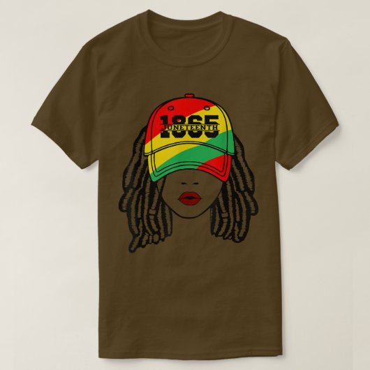 Juneteenth 1865 Melanin Queen Locs Black Woman Afr Tシャツ (デザイン正面)