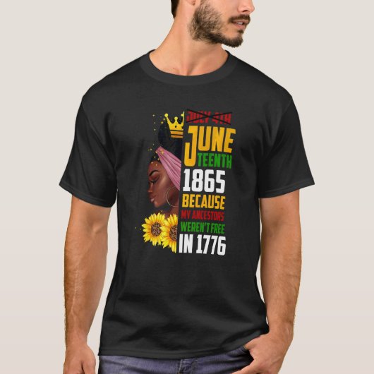 Juneteenth 1865 Remembering My Ancestors Black Fre Tシャツ (正面)