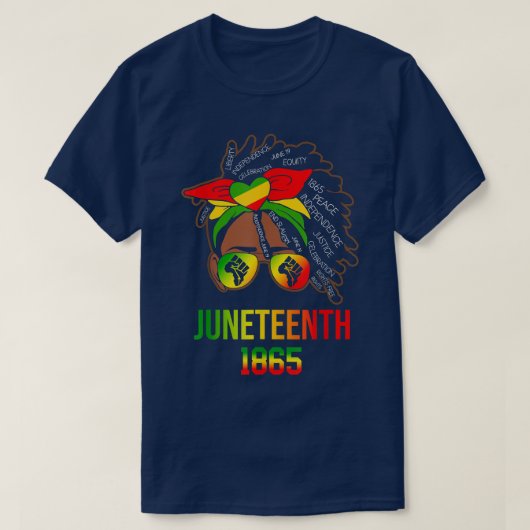 Juneteenth 18 65 African American Power T-Shirt Tシャツ (デザイン正面)