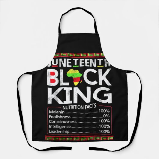 Juneteenth Black King Melanin Dad Fathers Day エプロン (正面)