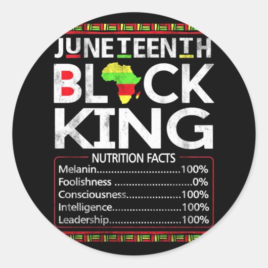 Juneteenth Black King Melanin Dad Fathers Day ラウンドシール (正面)