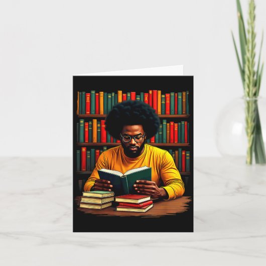 Juneteenth Black Man Reading Books  カード (正面)