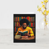 Juneteenth Black Man Reading Books  カード (黄色い花)