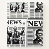 Juneteenth Black & White Newspaper print  ノートブック (裏面)