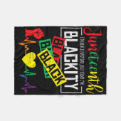 Juneteenth Blackity Heartbeat Freedom African June フリースブランケット (正面(横))