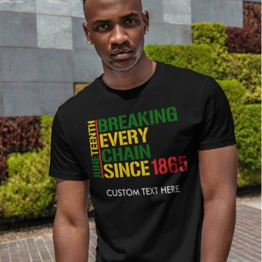 JUNETEENTH Breaking Every Chain 1985 カスタムテキスト Tシャツ