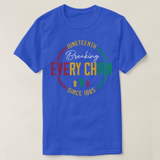 Juneteenth Breaking Every Chain since 1865 Black F Tシャツ (デザイン正面)