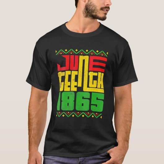 Juneteenth Celebrating Black Freedom 1865 Flag Tシャツ (正面)