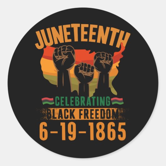 Juneteenth Celebrating Black Freedom 186 African ラウンドシール (正面)