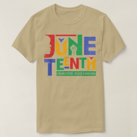 Juneteenth Charleston South Carolina Black History Tシャツ (デザイン正面)