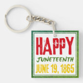 Juneteenth Gift Juneteenth Square Acrylic Keychain キーホルダー (正面)