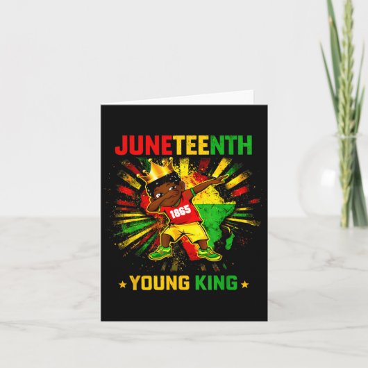 Juneteenth King Celebrating 1865 Black Boys Kids カード (正面)