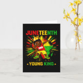 Juneteenth King Celebrating 1865 Black Boys Kids カード (黄色い花)