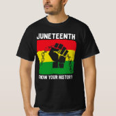Juneteenth Know Your History Fist Chain Design Tシャツ (正面)