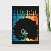 Juneteenth My Independence Day Retro Afro Women Me カード (正面)