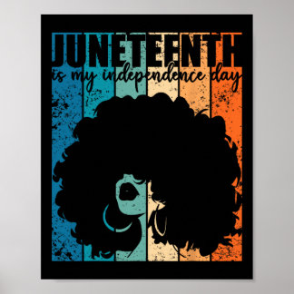 Juneteenth My Independence Day Retro Afro Women Me ポスター