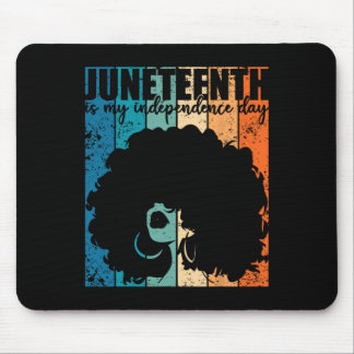 Juneteenth My Independence Day Retro Afro Women Me マウスパッド