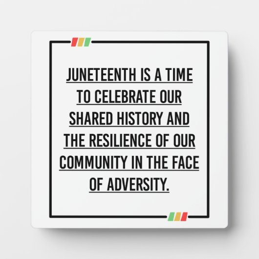Juneteenth Quotes, Freedom of African American. フォトプラーク (正面)