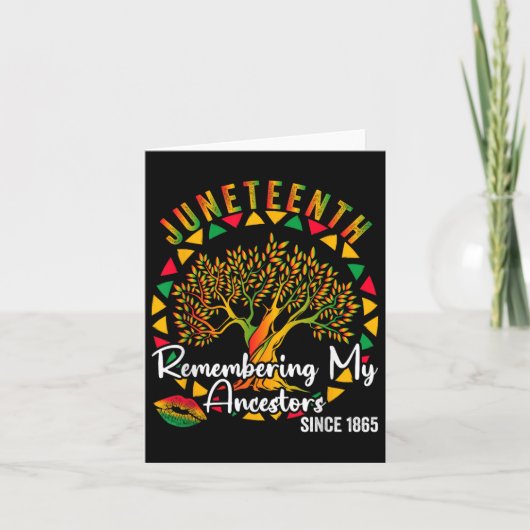 Juneteenth Remembering My Ancestors Colorful Tree  カード (正面)