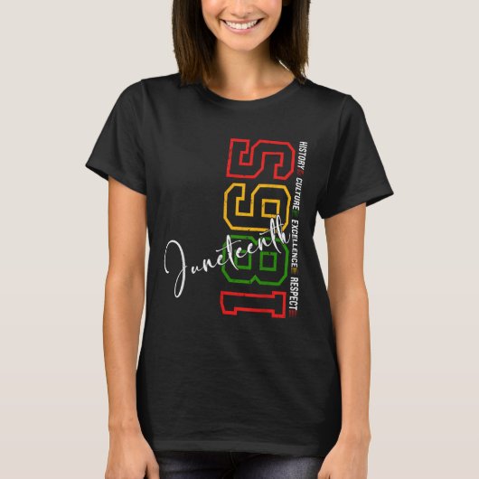 Juneteenth Shirts Women Men African American Junet Tシャツ (正面)