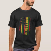 Juneteenth Us Flag Black King Melanin Dad Men Fath Tシャツ (正面)
