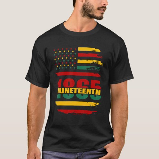 Juneteenth Us Flag Free Ish Since 1865 Black Histo Tシャツ (正面)