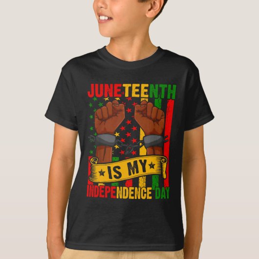 Junetehは私の独立の日フリーIsh Black M Tシャツ (正面)