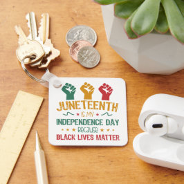 Junetehは私の独立記念日アフリカ系アメリカ人 キーホルダー