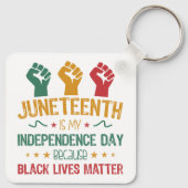Junetehは私の独立記念日アフリカ系アメリカ人 キーホルダー (裏面)