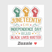 Junetehは私の独立記念日アフリカ系アメリカ人 シール (シート)