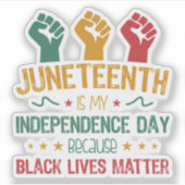 Junetehは私の独立記念日アフリカ系アメリカ人 シール (正面)