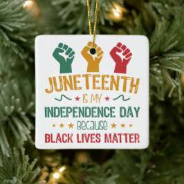 Junetehは私の独立記念日アフリカ系アメリカ人 セラミックオーナメント
