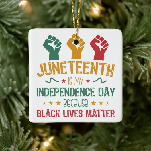 Junetehは私の独立記念日アフリカ系アメリカ人 セラミックオーナメント (ツリー)