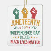 Junetehは私の独立記念日アフリカ系アメリカ人 セラミックオーナメント (左)