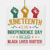 Junetehは私の独立記念日アフリカ系アメリカ人 セラミックオーナメント (裏面)