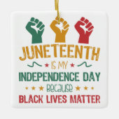 Junetehは私の独立記念日アフリカ系アメリカ人 セラミックオーナメント (正面)