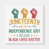 Junetehは私の独立記念日アフリカ系アメリカ人 マグネット (正面)