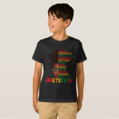 Junetehは私の独立記念日ブラックウィメンズブラック Tシャツ (正面フル)