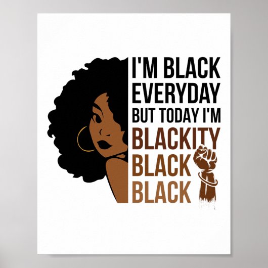 Junetifici'm Blackity Black Woman Afro African ポスター (正面)