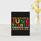Juneuch Freedom Dayアフリカ系アメリカ人女性キッズ カード (黄色い花)